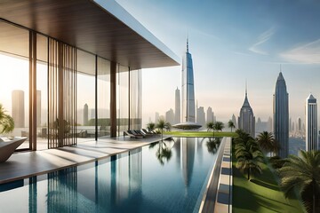 Fototapeta premium modern office building Generative AI