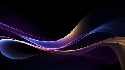 abstract background with a glowing wavy pattern on a black background