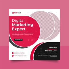 Digital business marketing banner for social media post template