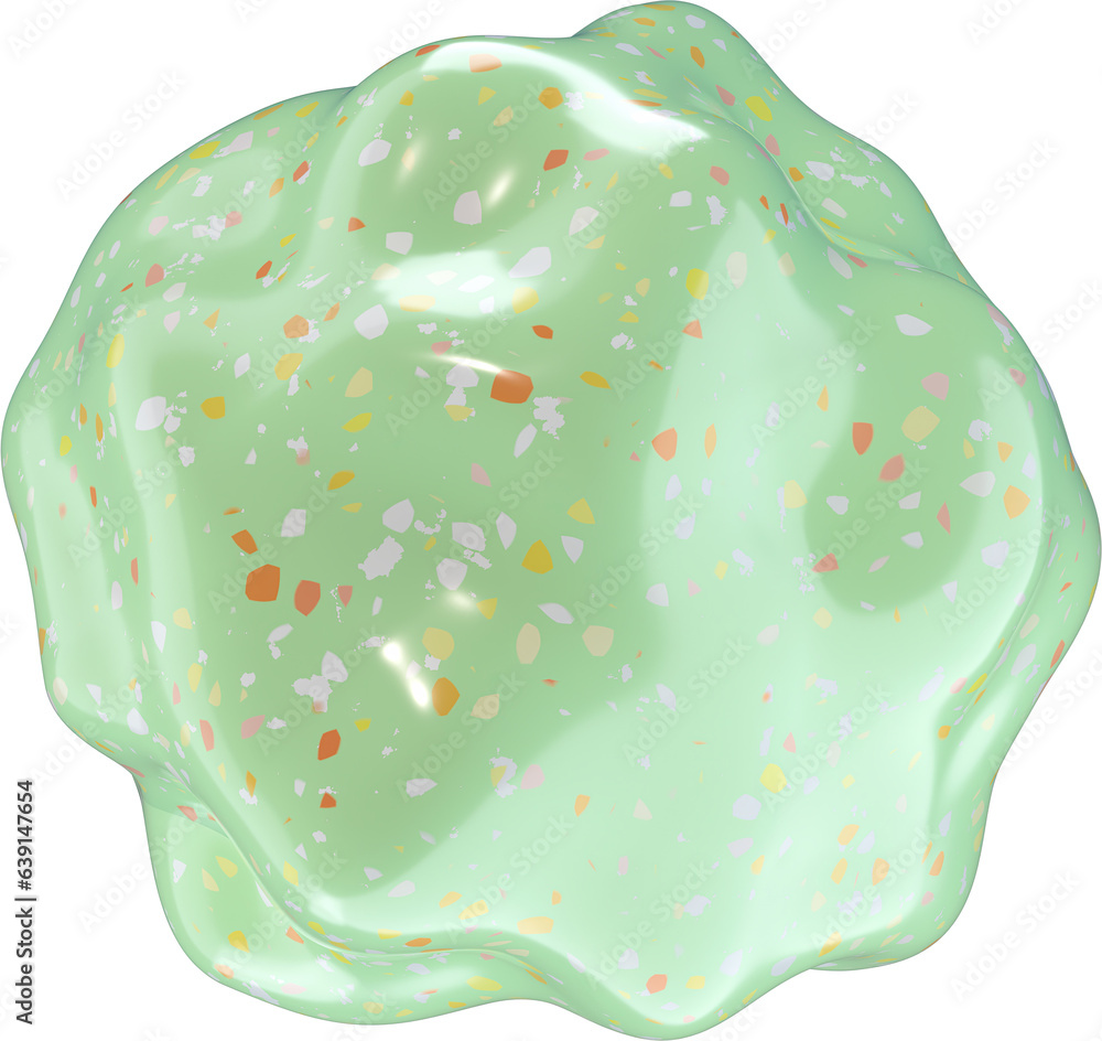Canvas Prints 3d abstract light green terrazzo ball in a surreal style with a transparent background. geometric sh