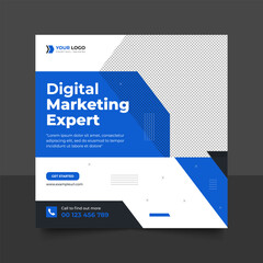 Digital business marketing banner for social media post template