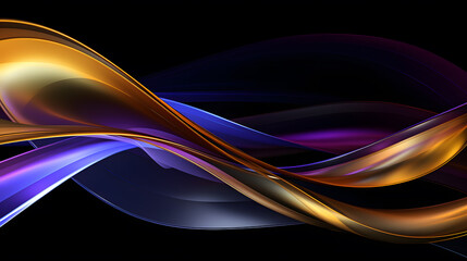 abstract background with a glowing wavy pattern on a black background