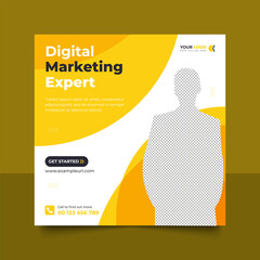 Digital business marketing banner for social media post template