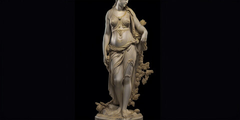 Realistic depiction of the famous Venus de Milo sculpture. A younger version of the original artwork. Conveys the beauty and elegance of the original piece.
