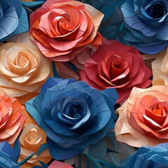 Bouquet of roses seamless pattern