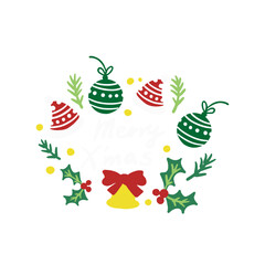 christmas, vector, set, illustration, decoration, tree, holiday, design, gift, art, collection, cartoon, sweet, xmas, celebration, typography, handwriting, art