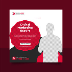 Digital business marketing banner for social media post template