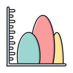 Business chart icon symbol image vector. Illustration of growth diagram data graphic pictogram infographic design image