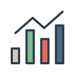 Business chart icon symbol image vector. Illustration of growth diagram data graphic pictogram infographic design image