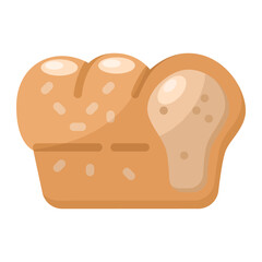 Minimalist Bread Flat Icon Vector Design and Illustration Template for Creative Projects vector design and illustration template