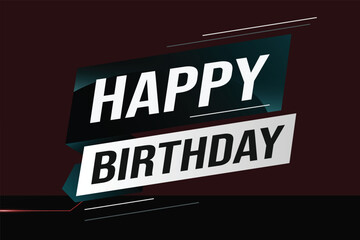 happy birthday word concept vector illustration with lines modern futuristic 3d style for landing page template web mobile app poster banner flyer background gift card coupon label wallpaper	
