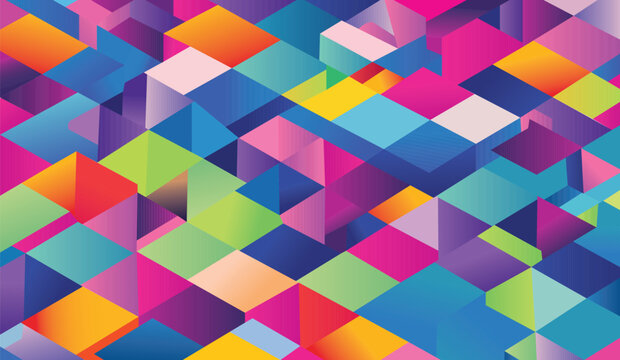 abstract geometric background, abstract colors geometric background, low poly texture wall symetric pastel colors 2d illustration flat