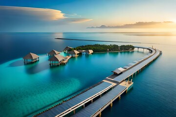 Obraz premium resort at night Generative AI