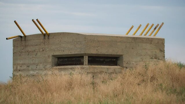Single concrete hut in Rocky Mountain Arsenal National Wildlife Refuge