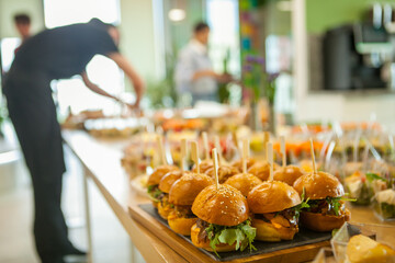 catering for the conference, buffet with delivery, burgers, sandwiches