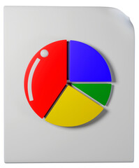 Charts and diagram icon set. Charts and graphs. Pie , Planning and visualization of statistics. Isolated 3d rendering icons, objects on a white background.Clipping path.