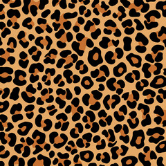 Leopard print pattern seamless background and printing or home decorate and more.