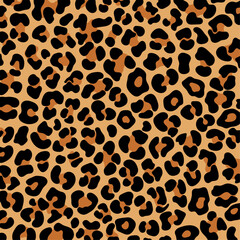 Leopard print pattern seamless background and printing or home decorate and more.