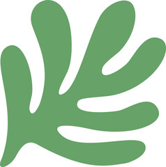 Abstract hand drawn leaves branch shape