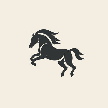System engineering monochrome glyph logo. Business technology. Horse silhouette. Design element. Created with artificial intelligence. Powerful ai art for corporate branding, saas firm, tech company