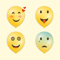 set of smileys with emotions