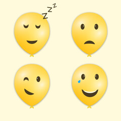 set of smileys with emotions