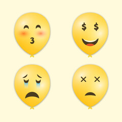 set of smileys with emotions