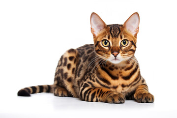 A Exotic Cat isolated on white plain background