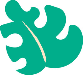 Abstract hand drawn leaves branch shape