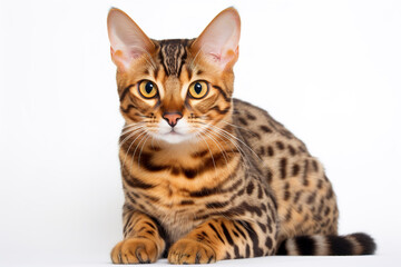 Obraz premium A Exotic Cat isolated on white plain background