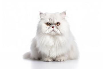 A Persian Cat isolated on white plain background