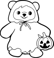 happy Halloween cute cartoon hand-drawn illustration lovely