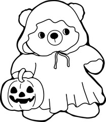 happy Halloween cute cartoon hand-drawn illustration lovely
