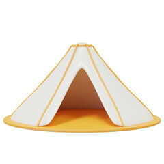 tent for travel tools 3d illustration