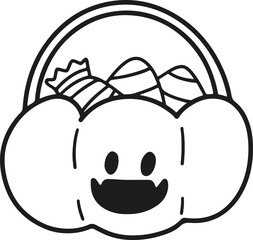 happy Halloween cute cartoon hand-drawn illustration