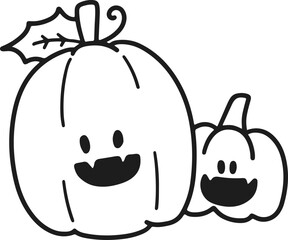 Fototapeta premium happy Halloween cute cartoon hand-drawn illustration
