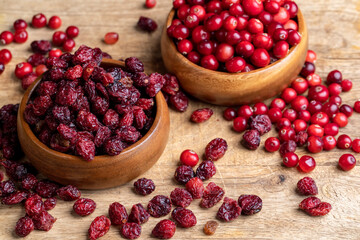 Dried red cranberries with sugar syrup