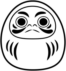 Fototapeta premium daruma line icon 