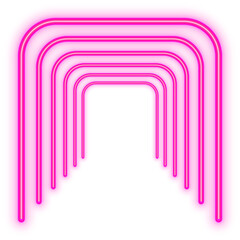 Pink Neon Hand Drawn Elements, Y2K Futuristic Style, Retro Signs On A Transparent Background