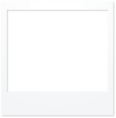 white photo frame. Polaroid Frame PNG For Photoshop. Polaroid Photos Frame Social Transparent. Photo frame with sticky tape on grey background. Template, blank for your trendy photo