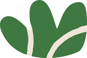 Abstract hand drawn leaves branch shape