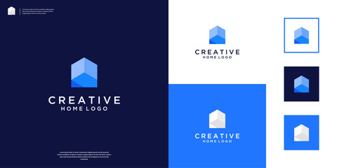 Home logo design template. Colorful real estate logo inspiration