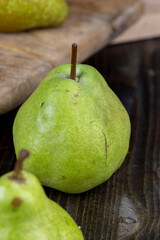 green pear on the table while cooking food