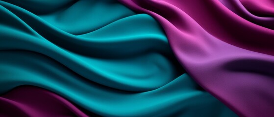 Obraz premium 3D textured in turquoise and magenta. Generative AI