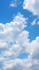 Naklejka na ściany i meble Blue sky with white clouds. Generative AI