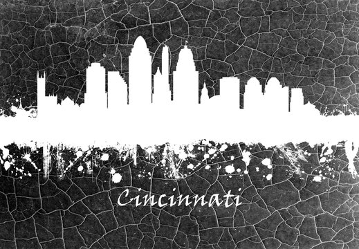 Cincinnati Skyline B&W