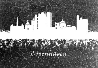 Copenhagen Skyline B&W - obrazy, fototapety, plakaty