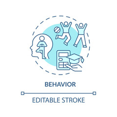 2D editable behavior blue thin line icon concept, isolated vector, illustration representing athletic scholarship.