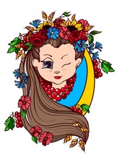 Ukrainian girl with flag 