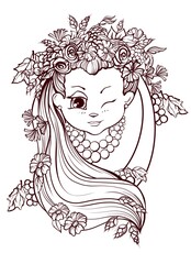 Ukrainian girl with flag 